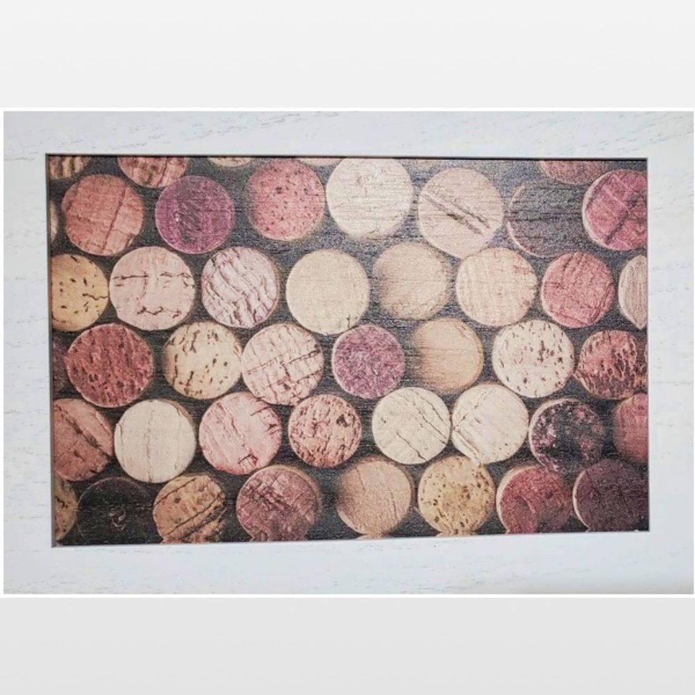 New Room & Retreat Wall Art Wine Corks Wood Framed Brown Picture Box Sign Décor - Picture 4 of 14